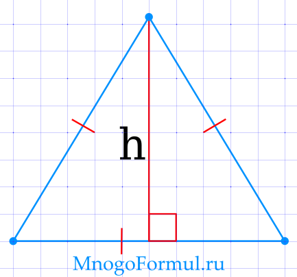 Площадь равностороннего треугольника через высоту