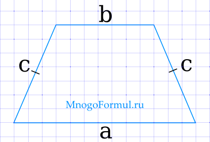 Площадь и периметр трапеции. Периметр равнобедренной трапеции формула. Периметр трапеции формула. Периметр трапеции калькулятор. Формула Брахмагупты для площади трапеции.