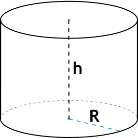 Объем цилиндра через высоту и радиус