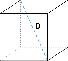 Объем куба через диагональ куба