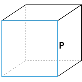 Площадь боковой поверхности куба через периметр грани
