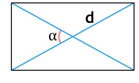 Площадь прямоугольника через диагонали и угол