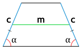 Площадь равнобедренной трапеции через боковую сторону, угол при основании и среднюю линию