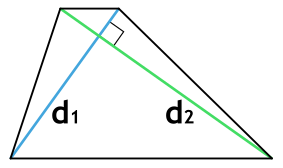 Площадь трапеции через перпендикулярные диагонали
