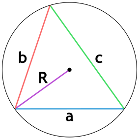 Площадь треугольника через радиус описанной окружности и 3 стороны